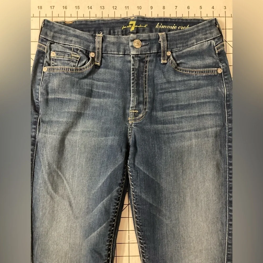 7‎ For All Mankind Women’s Size 27 Blue Kimmie Crop Jeans